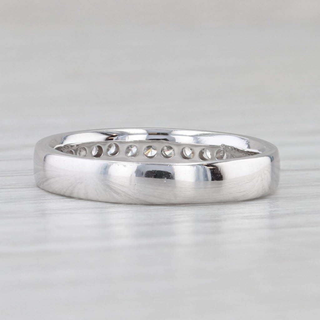 0.16ctw Diamond Wedding Band 14k White Gold Stackable Anniversary Ring Size 5