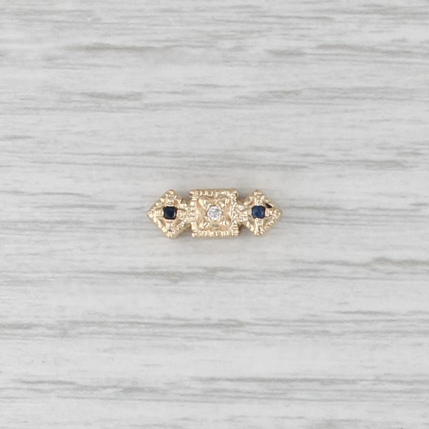 Sapphire Diamond Spacer Slide Bracelet Charm 14k Gold Vintage Richard Klein