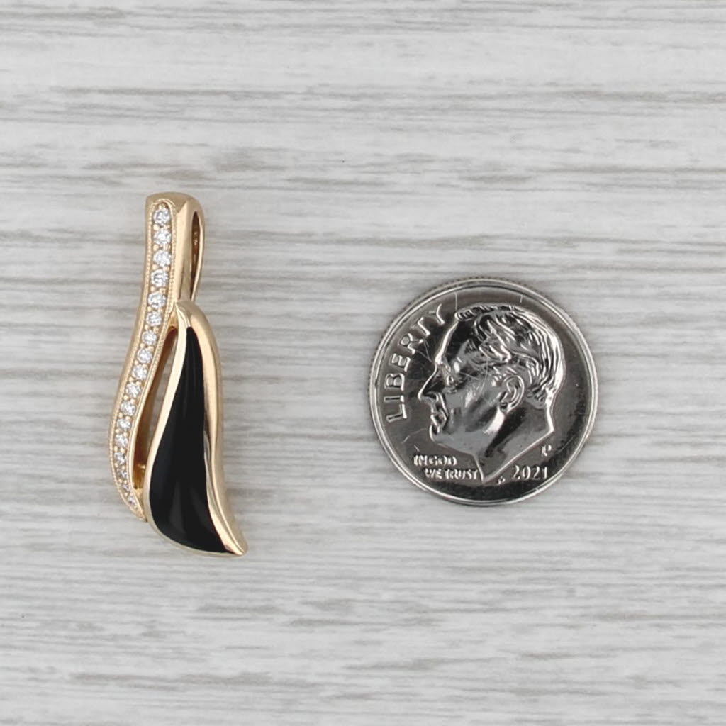 Kabana Black Coral 0.12ctw Diamond Journey Pendant 14k Yellow Gold