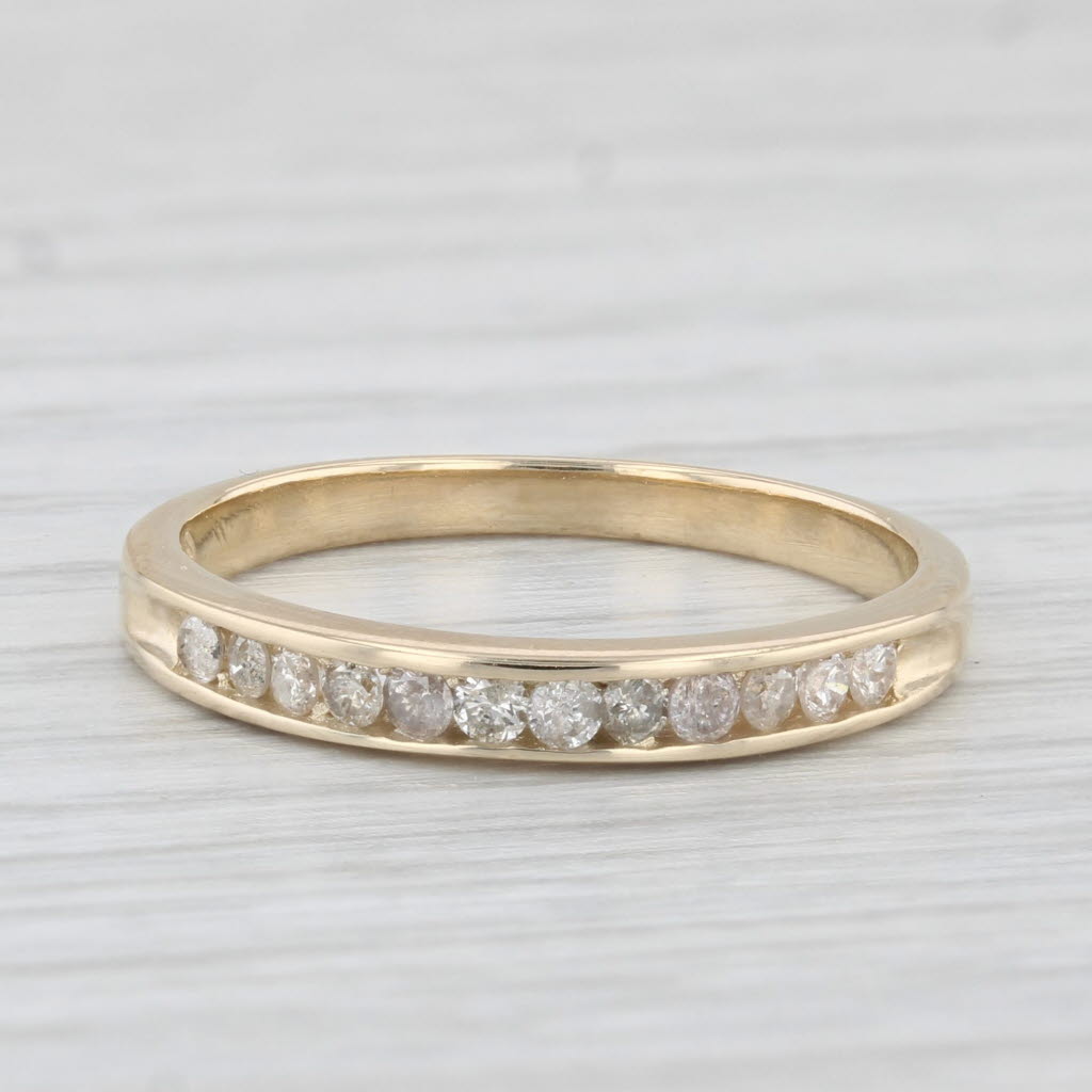 Light Gray 0.25ctw Diamond Wedding Band 14k Yellow Gold Sz 6.25 Stackable Anniversary Ring