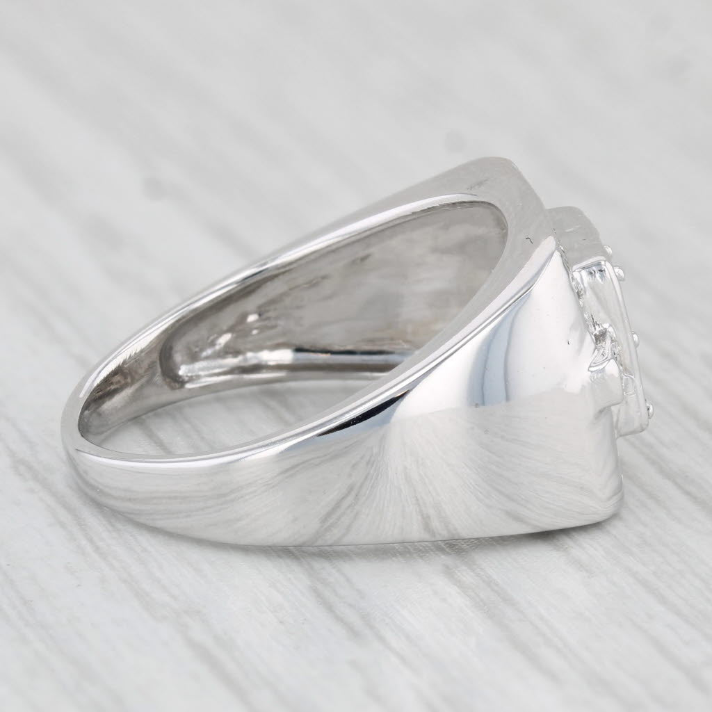 Light Gray 0.20ctw Diamond Cluster Ring 10k White Gold Size 8.5