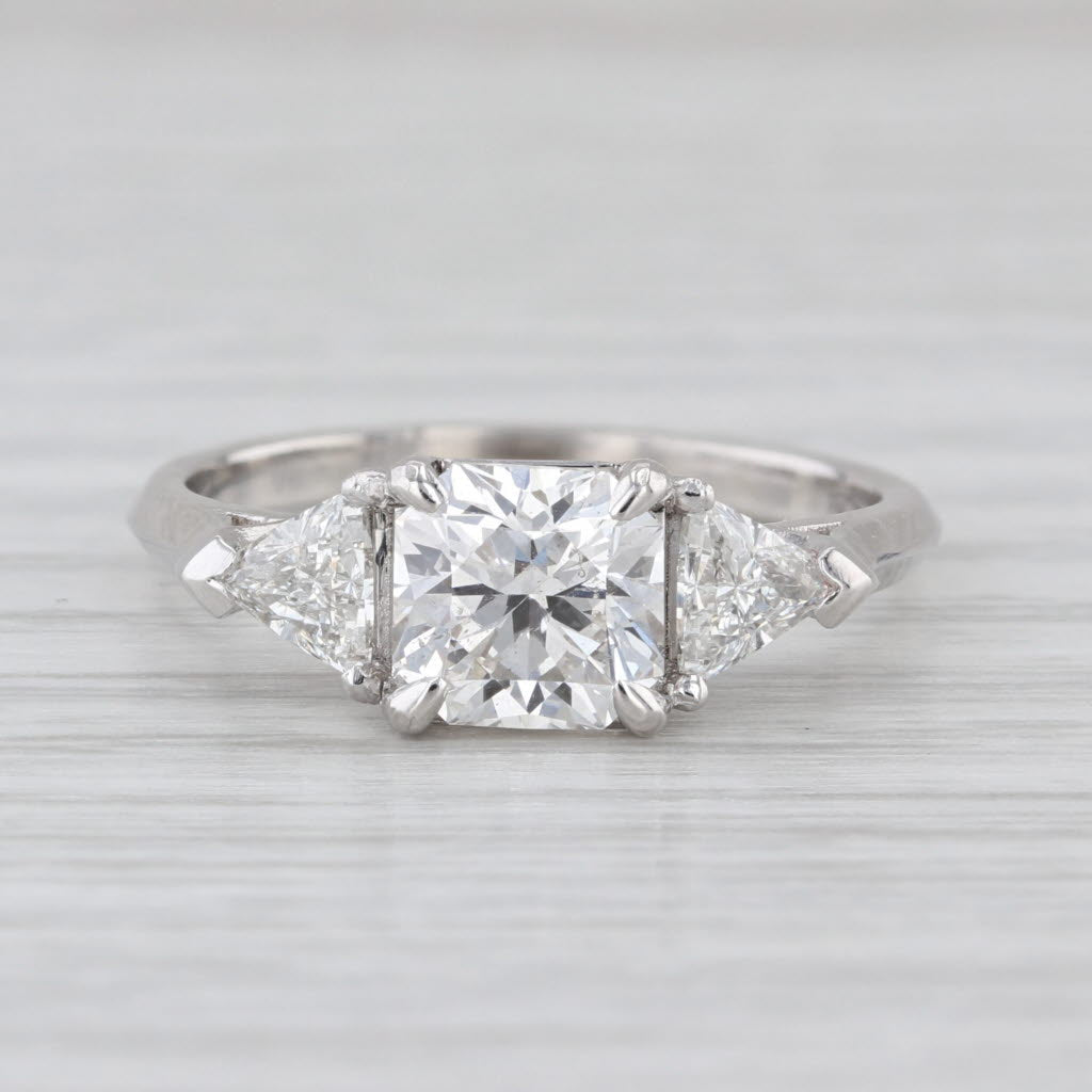 2.13ctw Diamond Engagement Ring Platinum 3-Stone Size 7.75 GIA