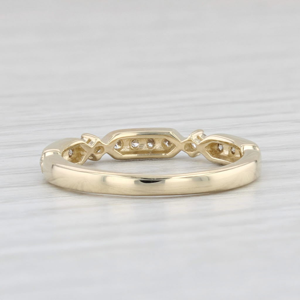 Light Gray 0.18ctw Diamond Wedding Band 10k Yellow Gold Size 5 Stackable Ring