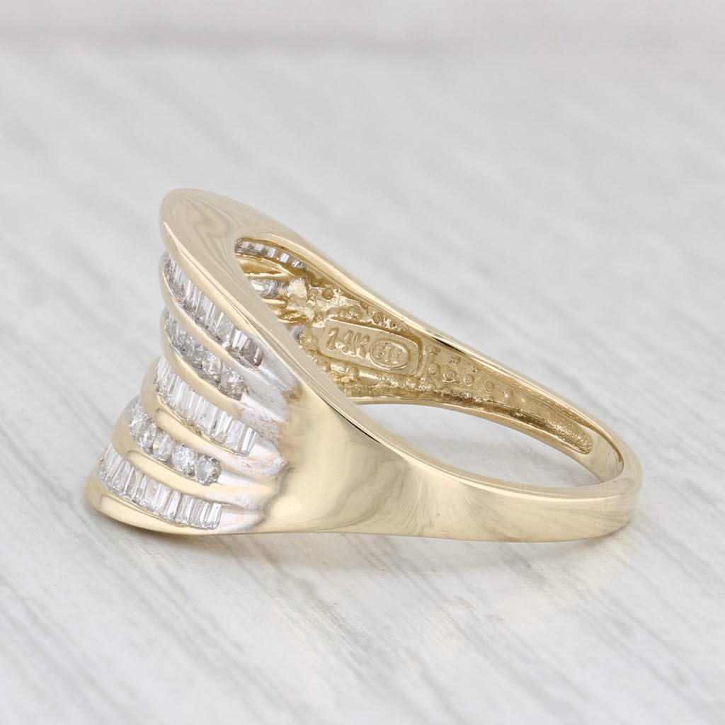 Light Gray 1.25ctw Diamond Ring 14k Yellow Gold Size 10 Stacking Design