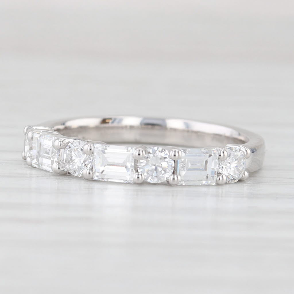 Light Gray New 1.14ctw Lab Grown Diamond Wedding Band 14k White Gold S 6.25 Stackable Ring
