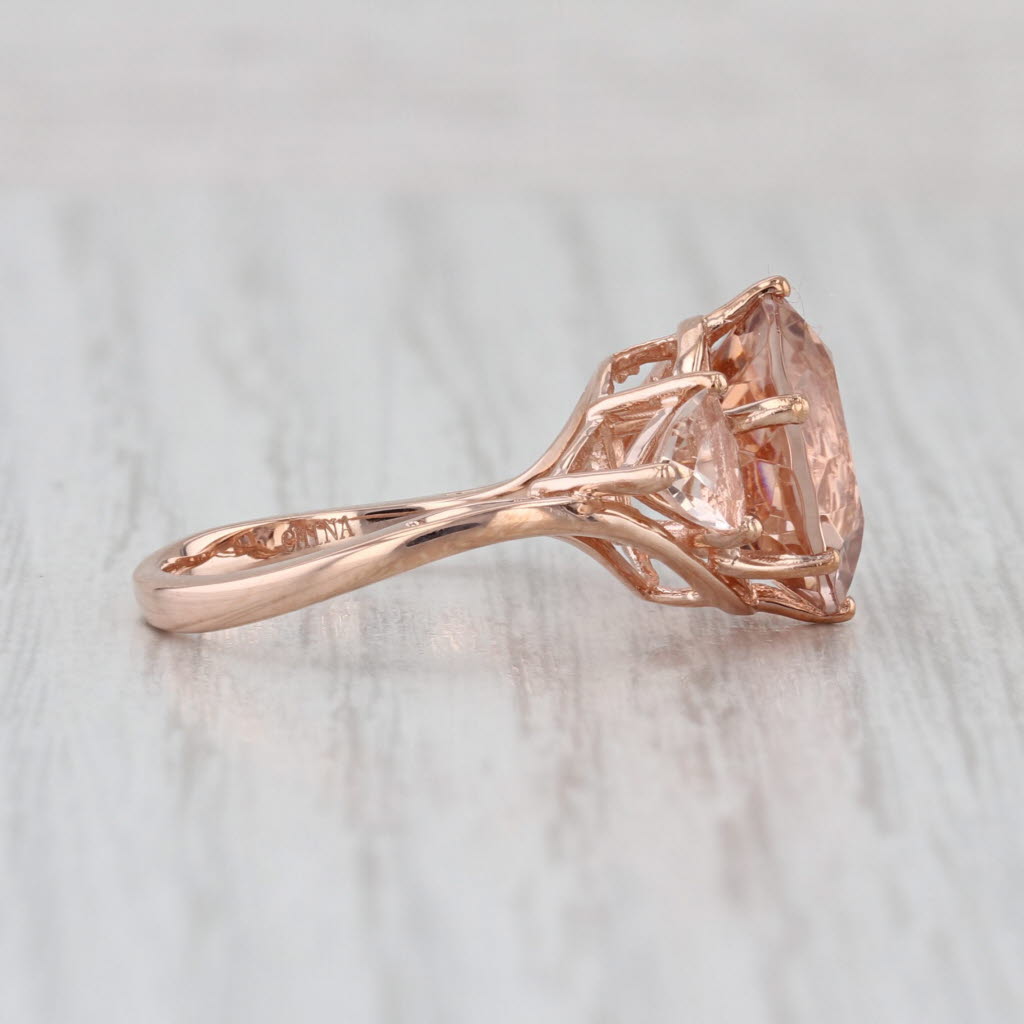 6.60ctw Round Morganite Ring 10k Rose Gold Size 6.25
