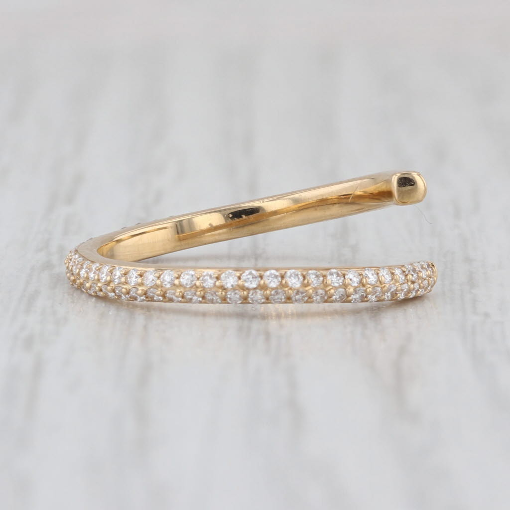 Noemi 0.50ctw Diamond Bypass Open Band Ring 18k Yellow Gold Size 7 Stackable