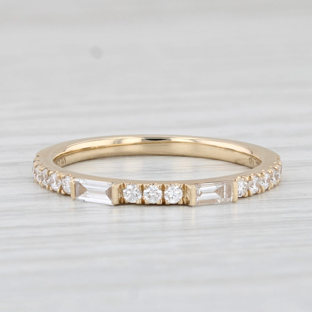 Light Gray New 0.35ctw Stackable Diamond Ring 14k Yellow Gold Size 6.75 Wedding Band