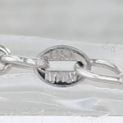 Cable Chain Necklace 14k White Gold 18" 0.6mm
