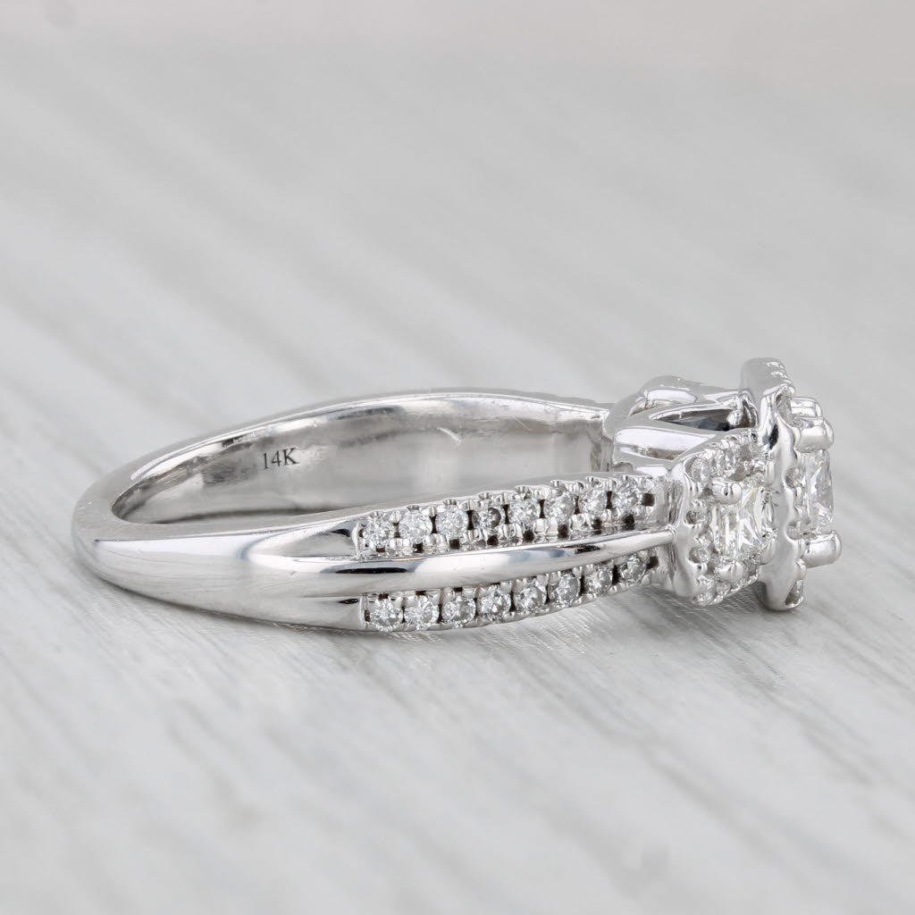 Gray Vera Wang Wish 0.82ctw Diamond Princess Engagement Ring 14k White Gold Size 6.25