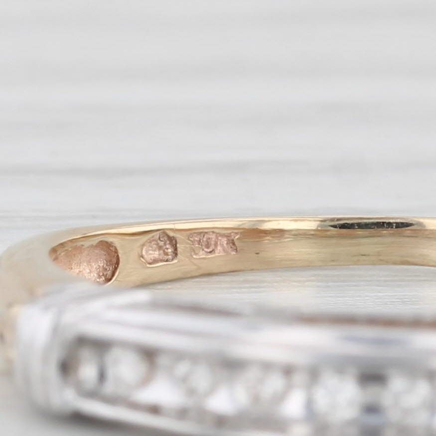 Light Gray Diamond Wedding Band 10k White Yellow Gold Size 7.5 Stackable Anniversary