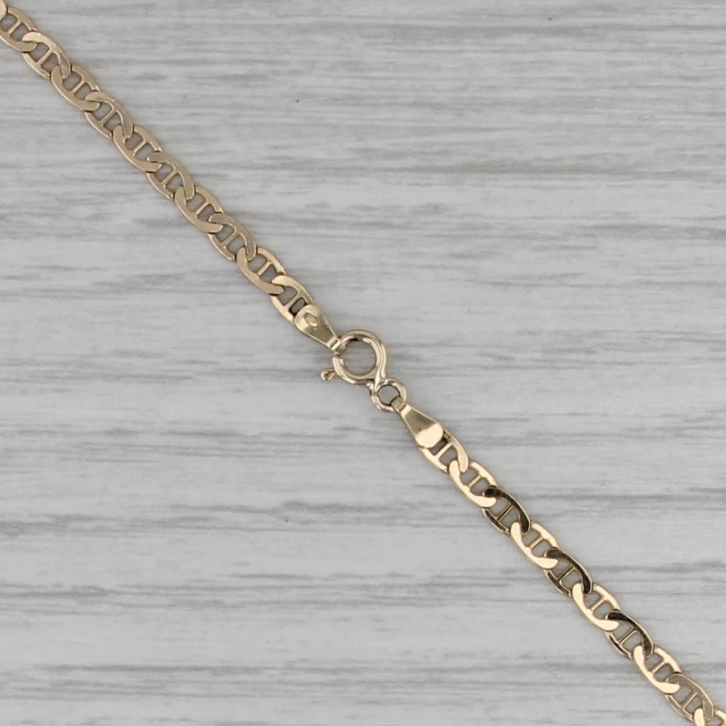 Anchor Mariner Chain Necklace 10k Yellow Gold 18.5" 2.8mm