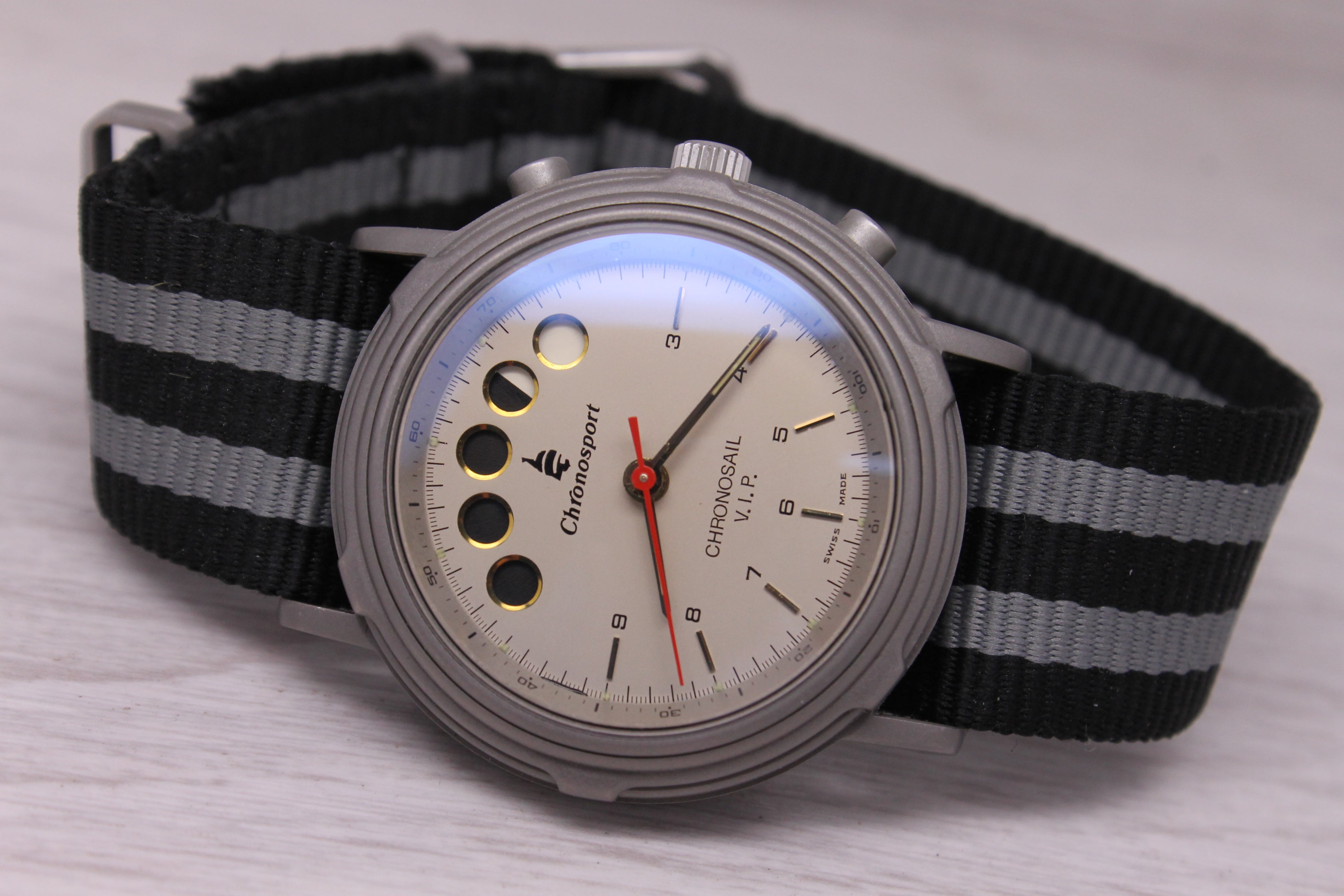 Vintage Chronosport Chronosail Regatta Yachting Chronograph Watch Valjoux 7757