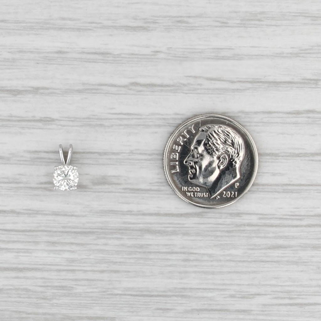 New 0.50ct Round Diamond Solitaire Pendant 14k White Gold Small Drop