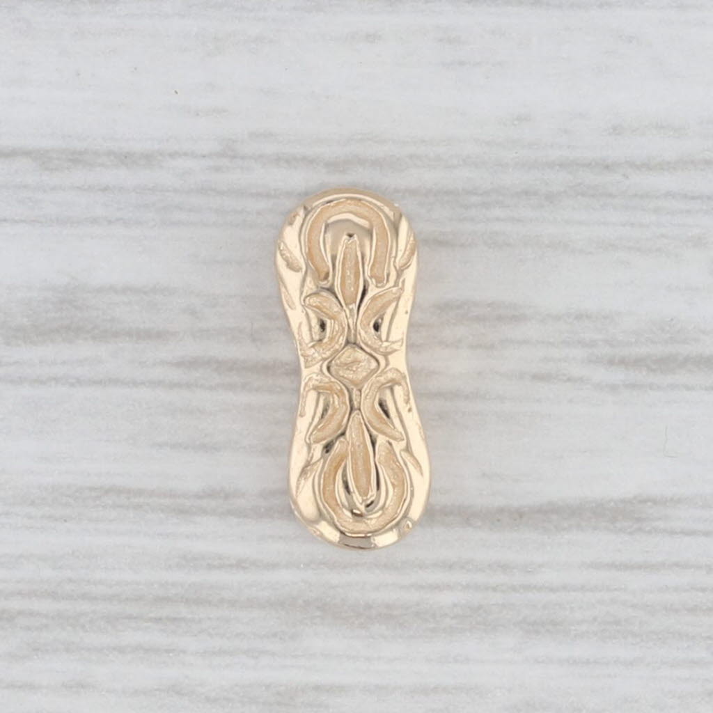 Light Gray Vintage Slide Bracelet Spacer Charms 14k Yellow Gold Set of 2 Goldman Kolber
