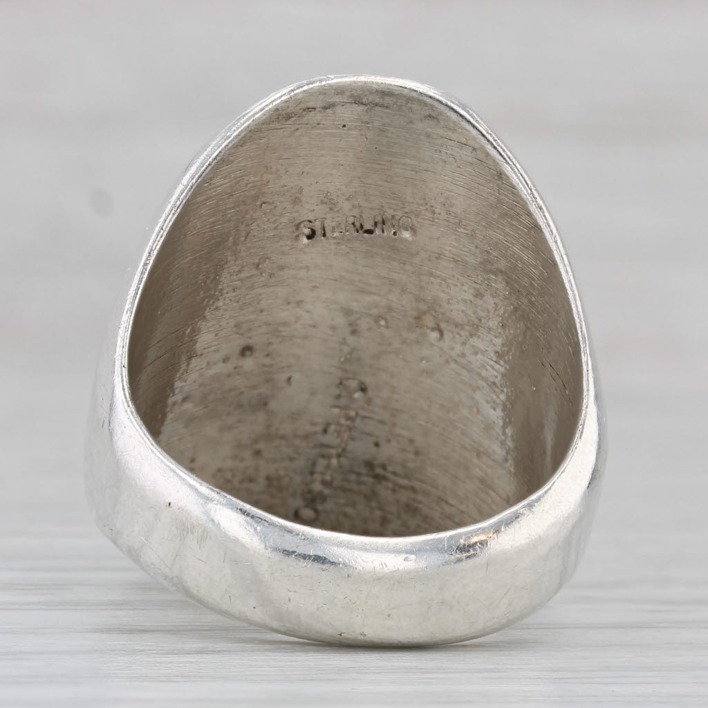 Gray Large Peterson Native American Navajo Turtle Ring Sterling Silver Size 11
