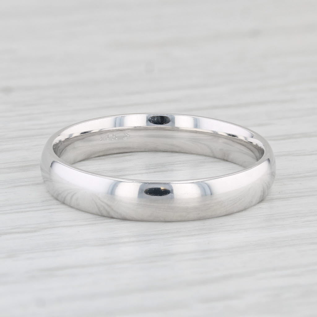 Light Gray Classic Men's Wedding Band 14k White Gold Size 10.5 Ring