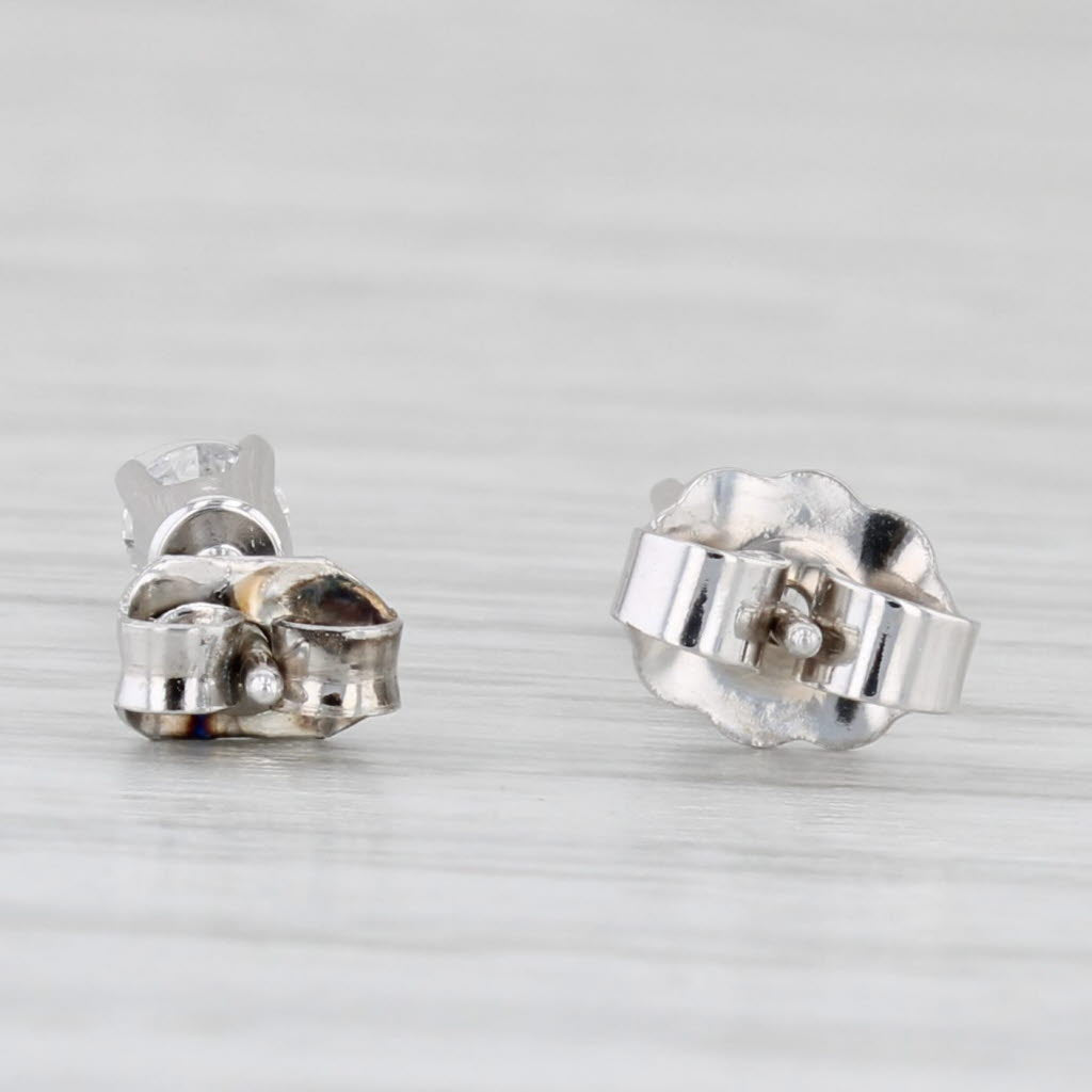 Light Gray 0.20ctw Diamond Stud Earrings 14k White Gold Round Solitaire Studs