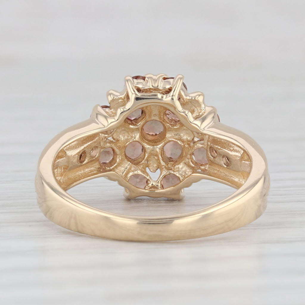 Light Gray 1.04ctw Andalusite Cluster Flower Ring 14k Yellow Gold Size 6.25