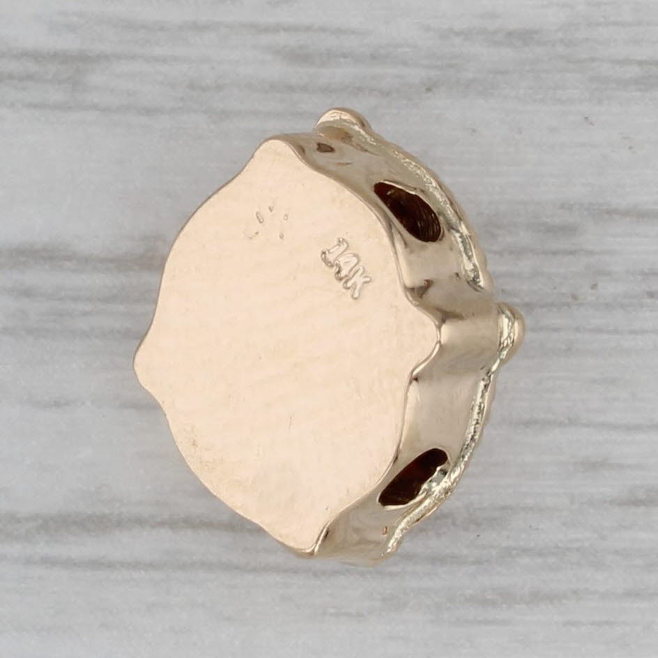 Gray Carved Shell Cameo Slide Bracelet Charm 14k Yellow Gold Vintage