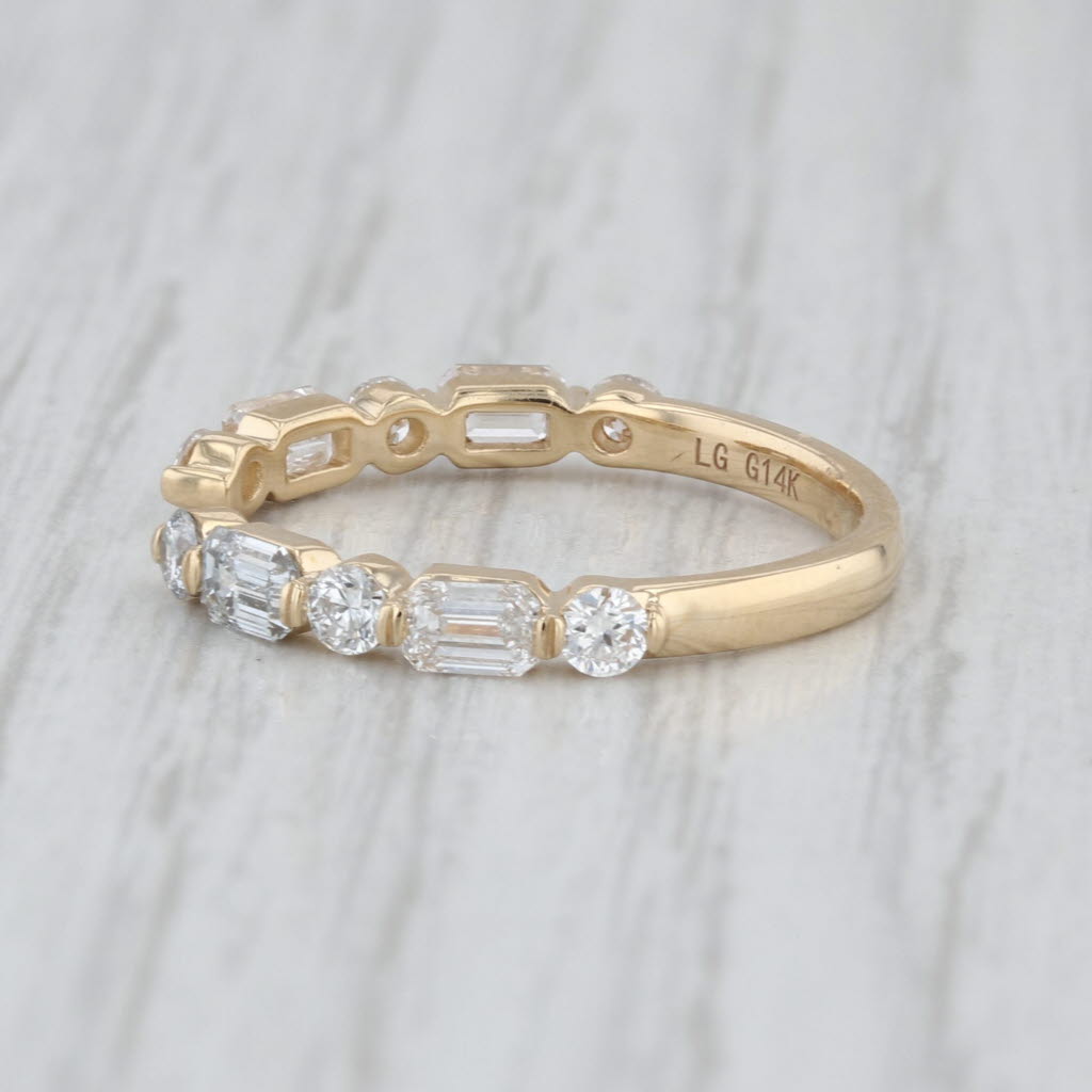 New 1.02ctw Lab Grown Diamond Wedding Band 14k Gold Adjustable Stackable Ring