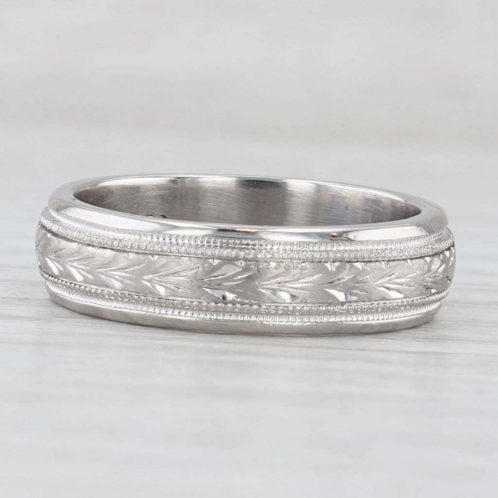 Light Gray Tacori Men's Wedding Ring Platinum Size 9 Band 5.8mm