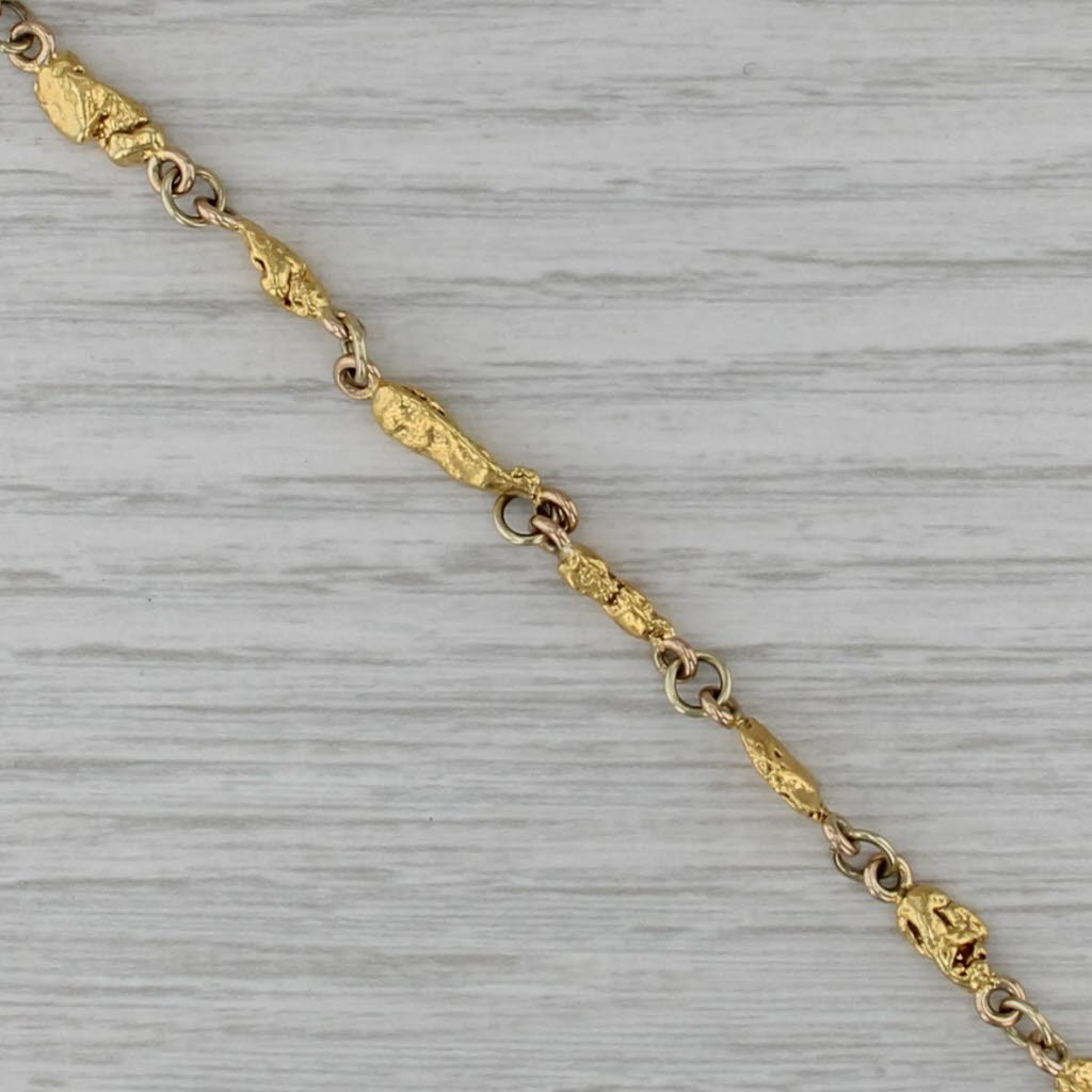 6.5" Nugget Cable Chain Bracelet 14k -22k Yellow Gold