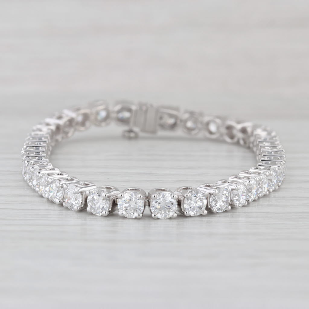 New 11.17ctw Lab Grown Diamond Tennis Bracelet 14k White Gold 7" 4.3mm