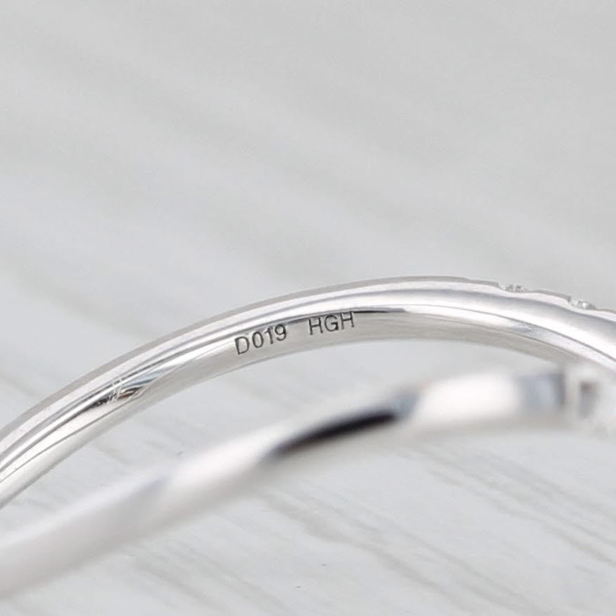 Light Gray New 0.19ctw Diamond Contoured V Wedding Band 14k Gold Stackable Anniversary Ring