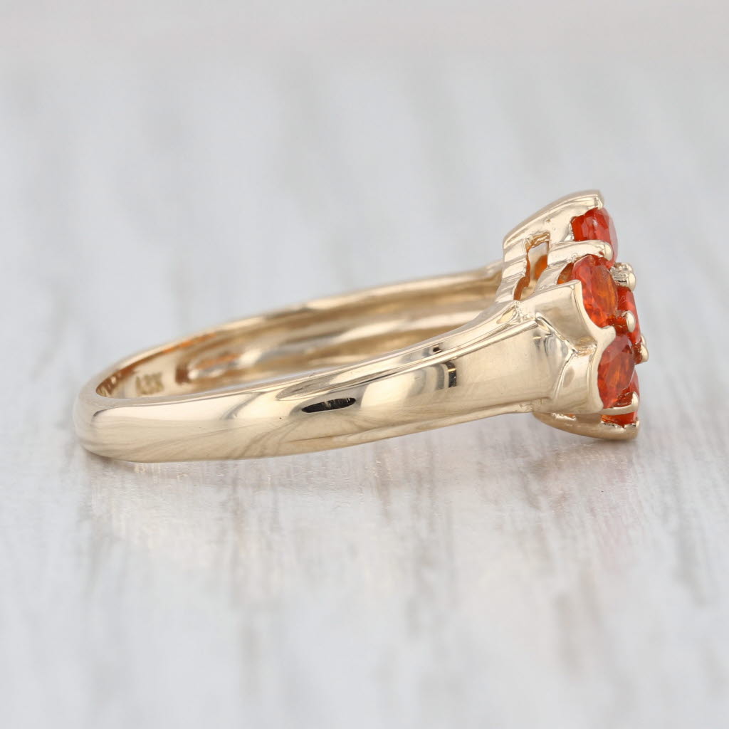 0.70ctw Fire Opal Cluster Ring 14k Yellow Gold Size 7