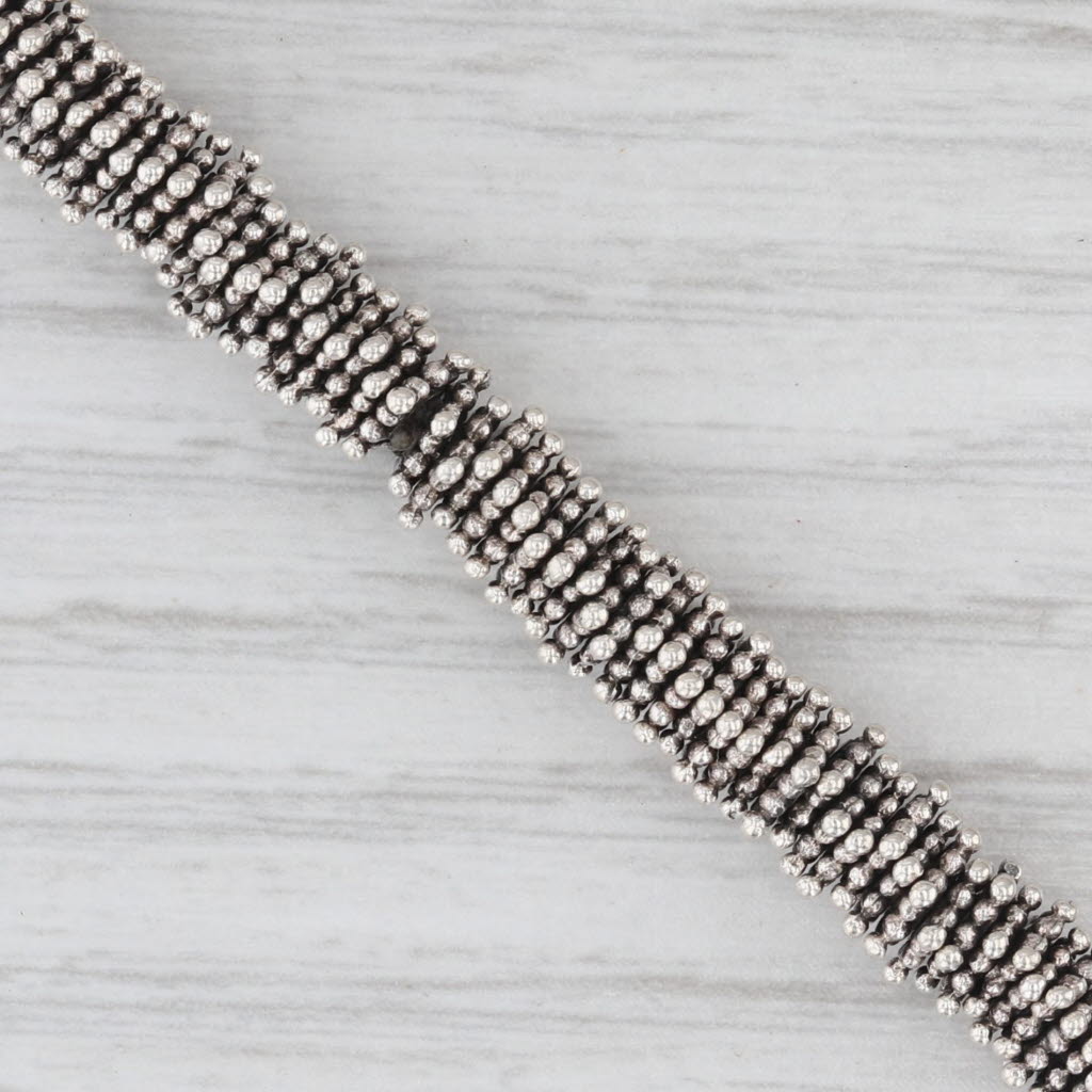 Light Gray Michael Dawkins Cultured Pearl Caviar Chain Bracelet Sterling Silver 7.5"