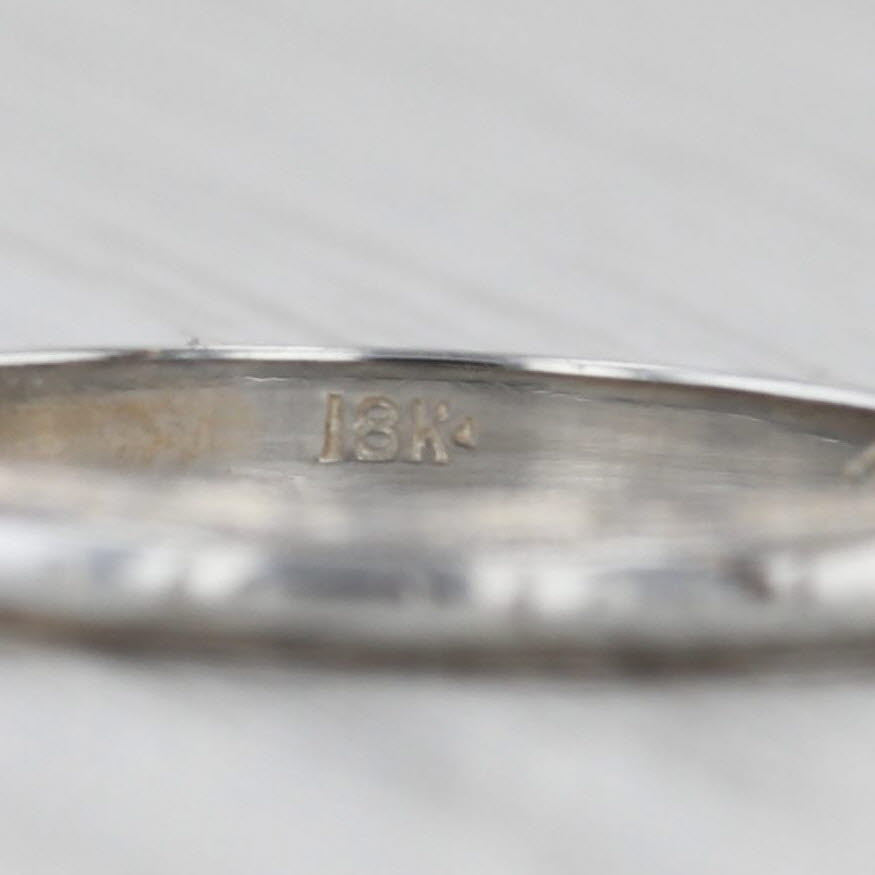 Gray Art Deco Wheat Pattern Wedding Band 18k White Gold Size 7 Stackable Ring