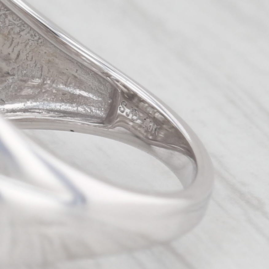 Light Gray 1.73ctw Diamond Cluster Halo 10k White Gold Size 9.75 Ring Cocktail