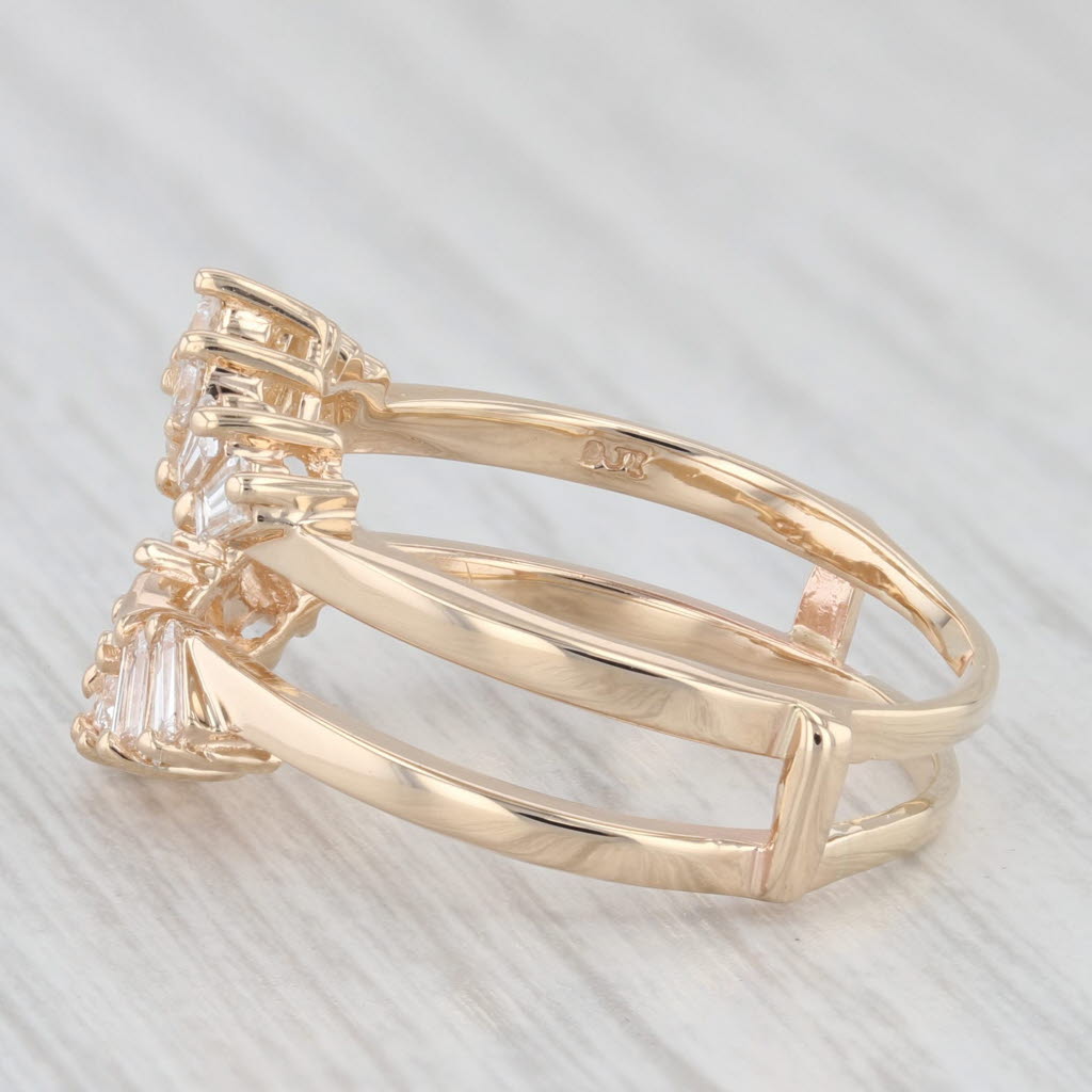 Light Gray 0.70 ctw Diamond Contoured Ring Jacket Wrap 14K Yellow Gold Size 8.25 Wedding