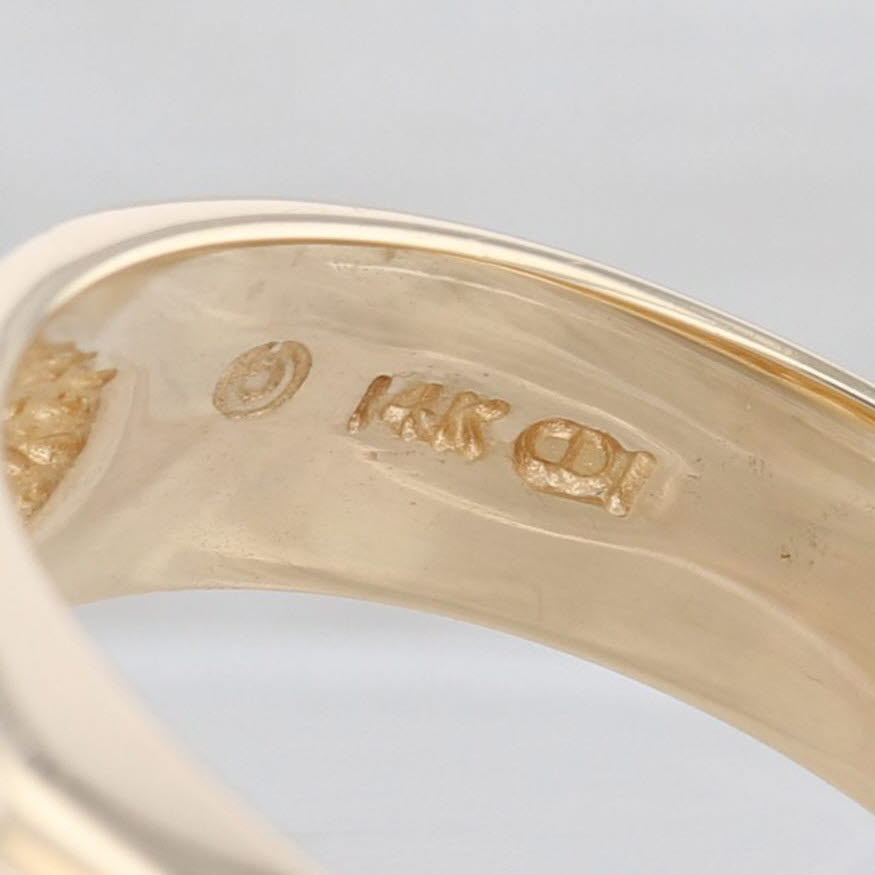 Light Gray 0.48ct Diamond Solitaire Men's Ring 14k Yellow Gold Size 10.5 Wedding Band