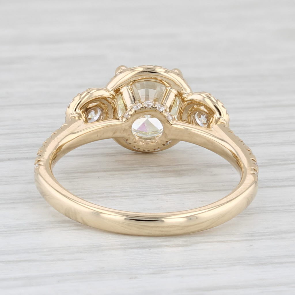 Light Gray New 2.19ctw VVS2 Round Diamond Halo Engagement Ring 14k Gold Size 6.75 GIA