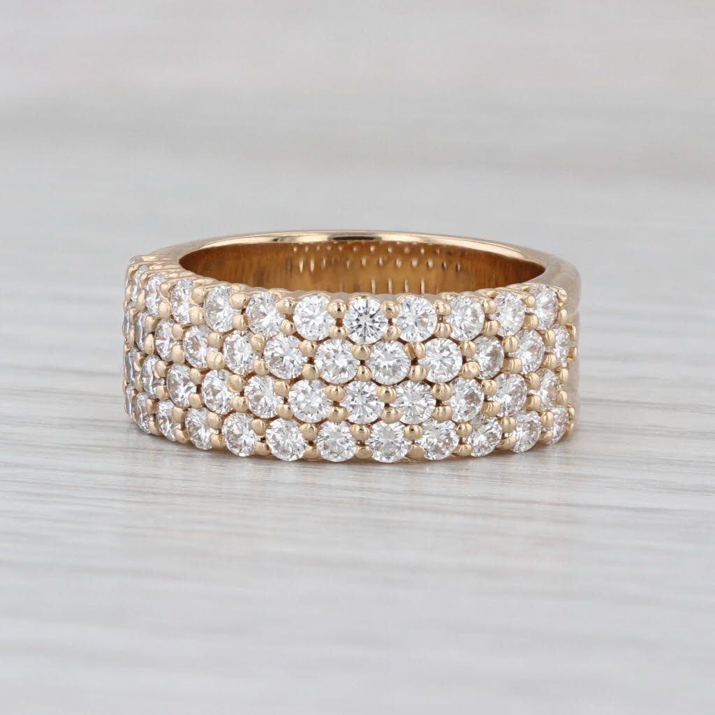 1.90ctw Diamond Anniversary Wedding Band 14k Yellow Gold Size 7