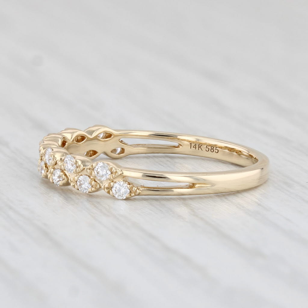Light Gray New 0.22ctw Diamond Ring 14k Yellow Gold Size 6.5 Stackable Wedding Band