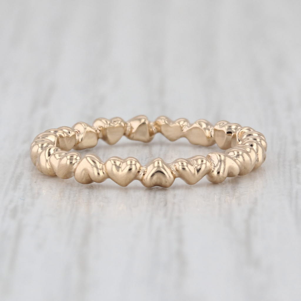 Authentic Pandora Forever Lock Stackable Ring 14k Gold Band 150160 Size 54 7