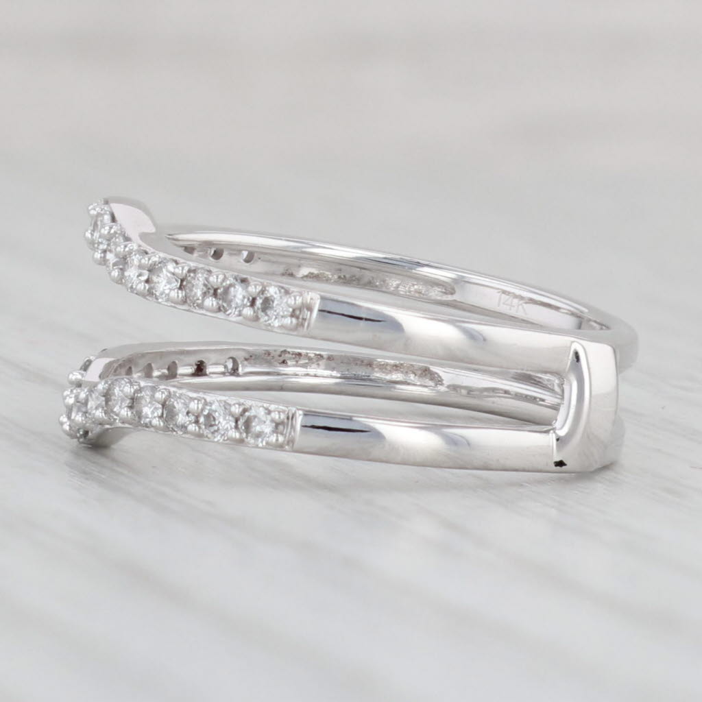 Light Gray 0.48ctw Diamond Ring Jacket Guard 14k White Gold Size 7 Wedding Band