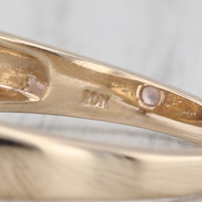 0.87ctw Oval Tanzanite Diamond Ring 10k Yellow Gold Size 8.25