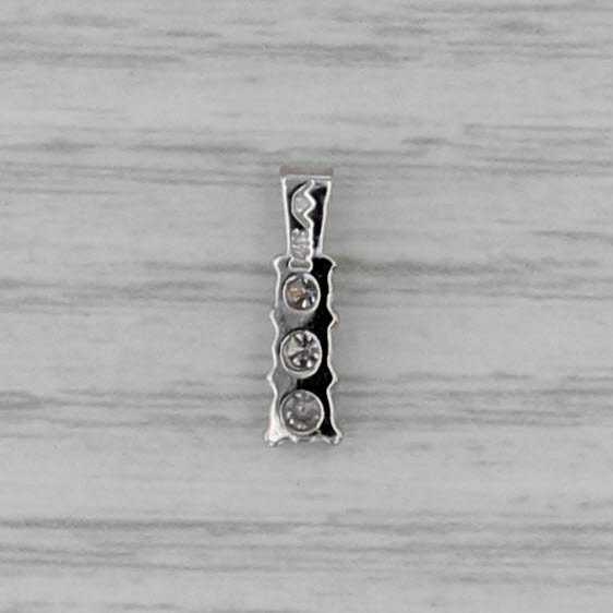 0.22ctw Graduated 3-Stone Journey Pendant 14k White Gold Small Drop