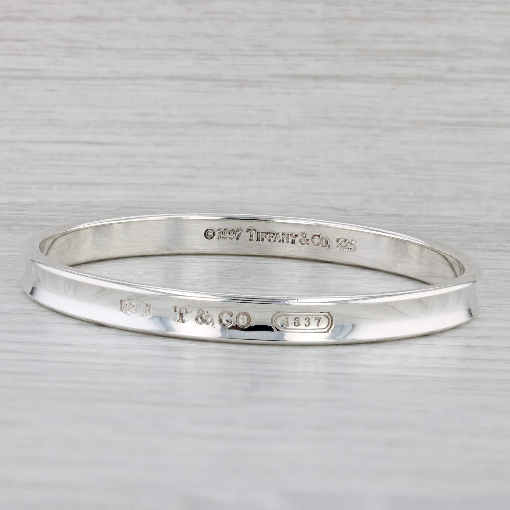 Tiffany & Co 1997 Bangle Bracelet 1837 Collection Sterling Silver 7.5