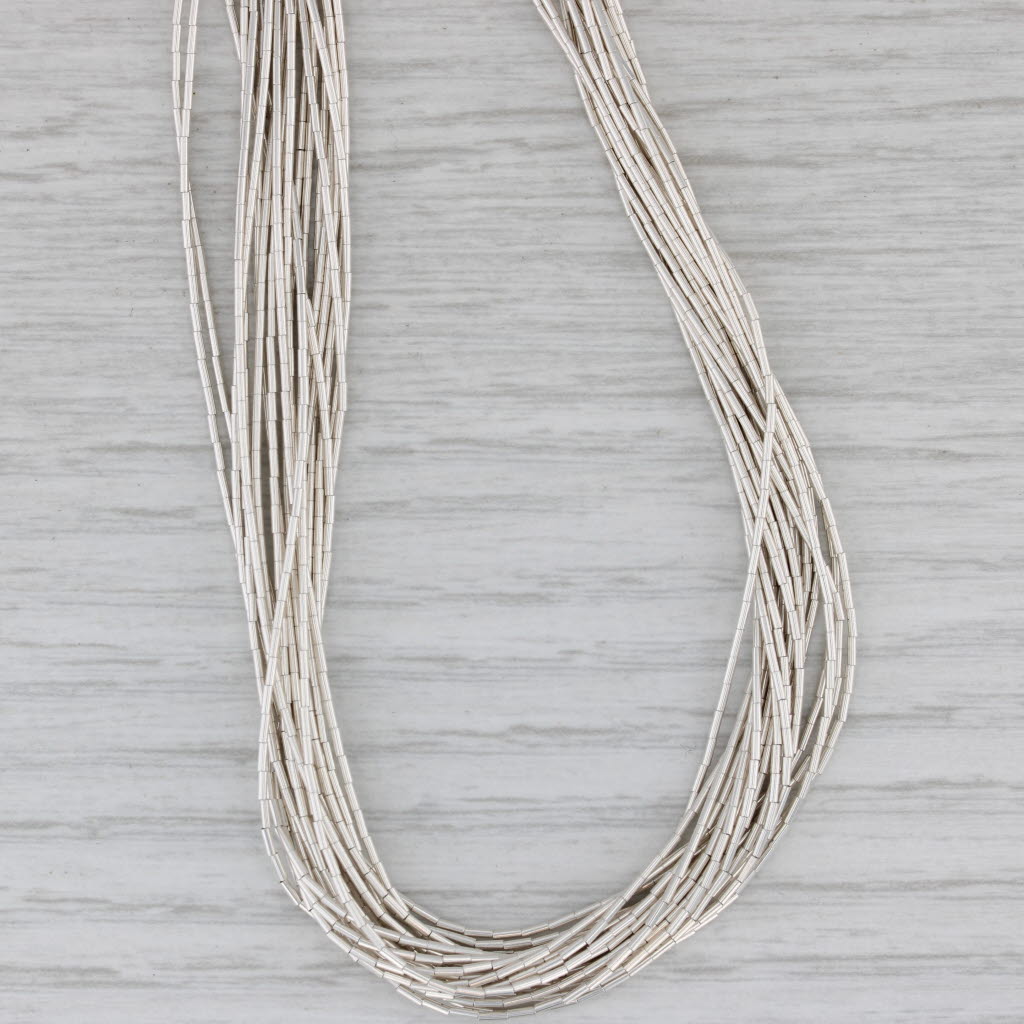 Liquid Silver Multistrand Necklace Sterling Silver Vintage Native American