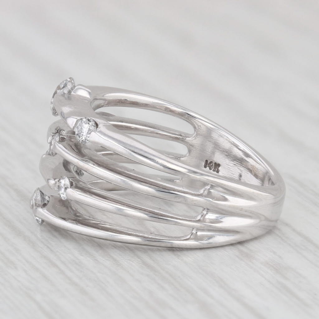 Light Gray 0.55ctw Diamond Orbit Ring 14k White Gold Size 5.25 Cocktail