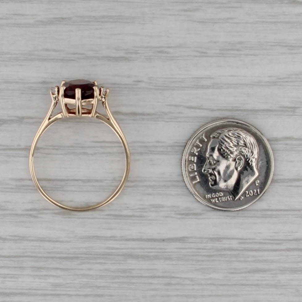2.53ct Oval Garnet Ring 10k Yellow Gold Size 7.5
