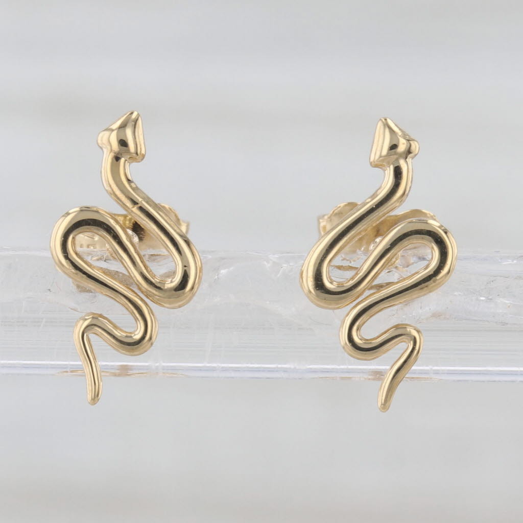 Slithering Snake Stud Earrings 18k Yellow Gold Studs