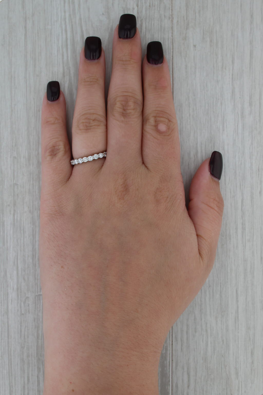 1.25ctw Diamond Eternity Band Platinum Wedding Annivesary Stackable Ring Size 6
