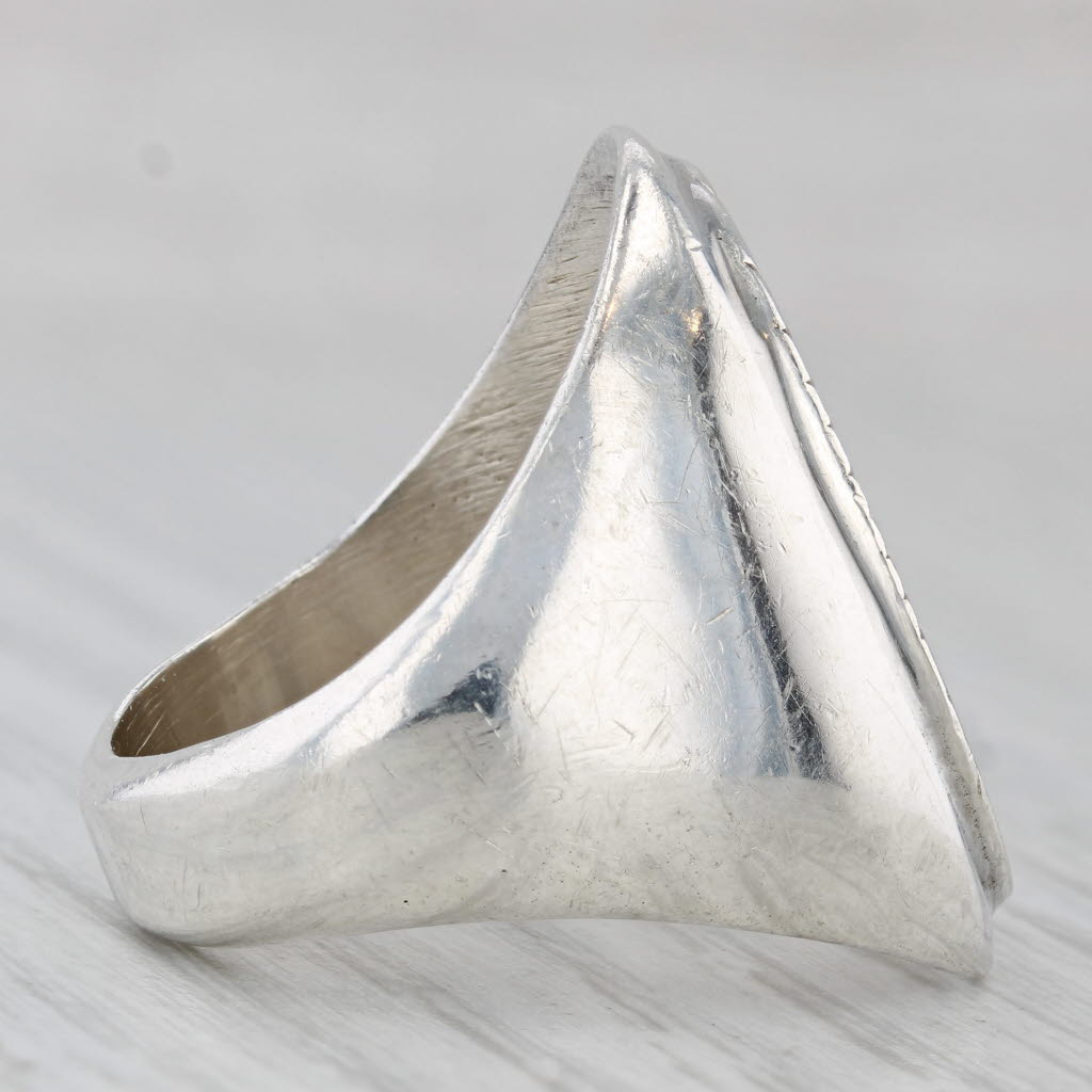 Gray Large Peterson Native American Navajo Turtle Ring Sterling Silver Size 11