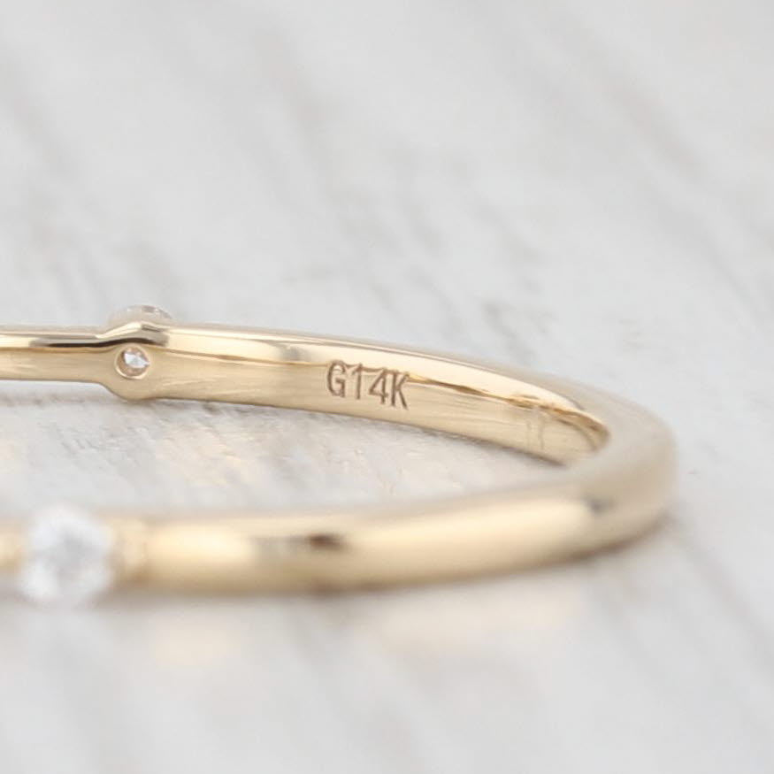 Light Gray New 0.13ctw Woven Diamond Wedding Band 14k Yellow Gold Stackable Ring Size 6.75